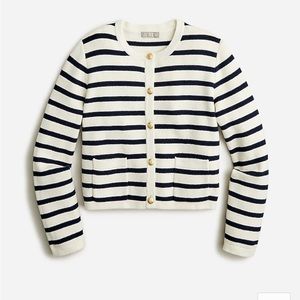 J.Crew Emilie patch-pocket sweater lady jacket in stripe